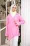 Pink Double-Breasted Collar Brooch Detailed Kimono Shirt