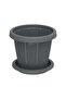 Cedargrain Flowerpot with Tray 8" - 6