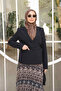 Black Kravuze Collar Belted Jacket and Chiffon Skirt Set - 2