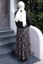 Black Skirt and Chiffon Jacket Set - 4