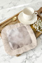 Elegant Opaque Geometric Fringed Bohemian Presentation Napkin - Soft Modern Beige Gray Coaster Tissue - 5