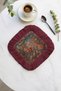 Elegant Palace Fringed Presentation Decoration Handkerchief - Romantic Vintage Classic Burgundy Coffee Side Napkin - 6