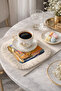 Oil Painting Ship Patterned Fringed Presentation Napkin - Mediterranean Yellow Blue Coaster Tissue - 7