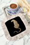 Luxurious Charming Panther Fringed Presentation Napkin - Elegant Safari Bohemian Black Coaster Tissue - 6