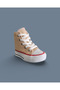 Girls Boys Unisex Baby Kids High Top Long Lace-Up Linen Sneaker Sports Shoes Wide Fit - 5