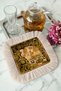 Artistic Luxurious Fringed Coffee Side Serving Napkin - Spiral Shaped Bohemian Gold Colored Presentation Napkin - 5