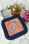 Colorful Marine Fish Themed Tasseled Presentation Napkin - Sea-Inspired Coastal Coaster Tissue - 8