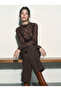 Women's Brown Transparent Lace Long Sleeve Half Turtleneck Blouse 60283932 - 2