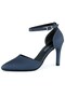 Sindy Plus Navy Blue Satin Banded Thin Heeled Evening Dress Stiletto Shoes - 4