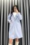 Single Button Detail Cashmere Coat - Baby Blue Baby Blue - 6