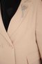 Beige Double-Breasted Collar Brooch Detailed Lined Blazer Jacket - 5