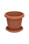 Cedargrain Flowerpot with Tray 6" - 2