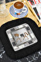Luxurious Horse Patterned Fringed Presentation Napkin - Classic Equestrian Bohemian Black Gray Brown Presentation Handkerchief - 5