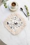 Nordic Natural Fringed Stylish Serving Napkin - Deer Themed Bohemian Gold Color Coffee Tray Napkin - 3
