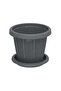 Cedargrain Flowerpot with Tray 6" - 3