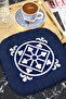 Tile Motif Tasseled Presentation Napkin - Classic Blue Nordic Coaster Tissue Inspired by the Mediterranean - 3