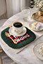 Merry Christmas Fringed New Year's Presentation Napkin - Christmas Themed Fringed Coffee Coaster Tissue - 4