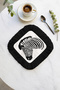 Zebra Striped Stylish Fringed Presentation Napkin - Black and White Safari Ethnic Patterned Coffee Presentation Napkin - 7