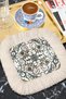 Osmanli Saray Elegant Fringed Presentation Napkin - Classic Tulip Motif Bohemian Green Cream Coaster Napkin - 7
