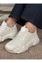 Noctra Women's Leather Detailed Lace-Up High-Sole Sneaker Sports Shoes - 6