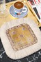 Oriental Palace Motif Fringed Coffee Serving Napkin - Vintage Classic Bohemian Coaster Tissue - 5