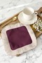 Elegant Cherry Color Fringed Presentation Napkin - Simple Bohemian Cream Burgundy Designed Coaster Napkin - 4