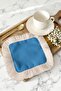 Royal Blue Fringed Presentation Napkin - Nordic Style Cream Fringed Coaster Presentation Napkin