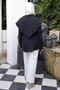 Black Soft Textured Oversize Modal Shirt - 5