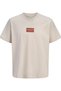 Men's Chest Logo Printed Moonbeam Beige T-Shirt - Frank - 8