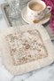 Elegant Floral Fringed Presentation Napkin-Vintage Romantic Powder Nostalgic Coaster Serving Handkerchief - 4