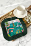 Exotic Pool Party Fringed Presentation Napkin-Tropical Bohemian Green Color Coaster Serving Tissue - 7