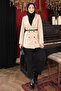 Beige Double-Breasted Collared Belted Lined Jacket - 2