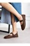 Avenu Brown Buckle Women's Ballerinas - 4