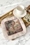 Avant-Garde Rococo Fringed Bohemian Presentation Napkin - Pastoral Nostalgic Beige Blue Coaster Tissue - 7