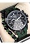 Sports Men's Wristwatch, Functions Active, Green Silicone Cord, in Stylish Box +Bracelet - 3