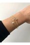 Women's Gold Color Elegant Triple Steel Bracelet - 2