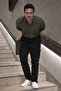 Men's High Waist Wide Leg Black Cargo Baggy Pants - 4