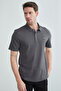 Honeycomb Fabric Snap Fastener Polo Collar T-Shirt - 7