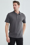 Honeycomb Fabric Snap Fastener Polo Collar T-Shirt - 3