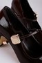 Quiny Women's Single Strap Gold Buckle Detailed Patent Leather Heeled Shoes 4363 - 3