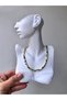Women's Gold Color Cube Brass Necklace - 5