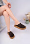 Brenda Model Genuine Leather Brown Perforated Thick Sole Women's Slippers - 3