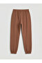Brown Elastic Waist Girls Jogger Sweatpants - 2