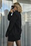 Cuffed Long Sleeve Gathered Black Shirt - 3