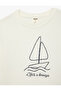 Embroidery Detailed Short Sleeve Crew Neck Cotton Oversize T-Shirt - 3