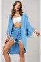 Women's Kimono with Flawed Sleeves and Fabric Features - 3