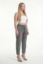 Women's Black Seasonal Denim Trousers with Elastic Waist, Lace-Up and Special Accessories - 3