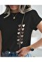 Women's Row of Tiny Hearts Stylish Printed Design T-shirt