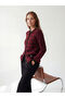 Özmarka New Season Crew Neck Patterned Women's Knitwear Cardigan