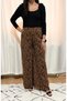 Women's Cotton Palazzo Trousers with Elastic Waist - 5